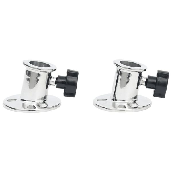 vidaXL Basi Rotonde Bimini per Tubo 26 mm 2 pz in Acciaio Inossidabile
