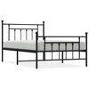 vidaXL Giroletto con Testiera e Pediera Metallo Nero 100x200 cm