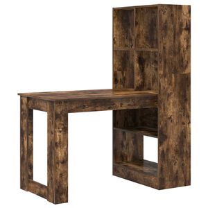 vidaXL Scrivania Rovere fum&eacute; Legno ingegnerizzato 122 x 67 x 145 cm