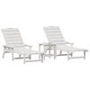 vidaXL Mobili da lounge da giardino 3 pcs Bianco 38 x 38 x 46cm