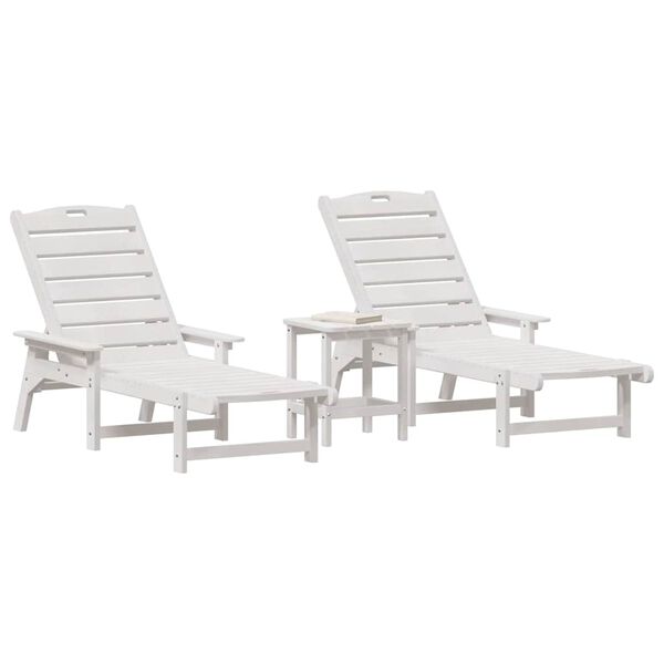 vidaXL Mobili da lounge da giardino 3 pcs Bianco 38 x 38 x 46cm