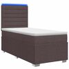 vidaXL Letto Box Spring LED con Materasso Marrone Scuro 90 x 200 cm