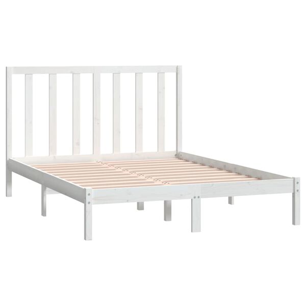 vidaXL Giroletto senza Materasso Bianco 135x190 cm Legno Massello Pino