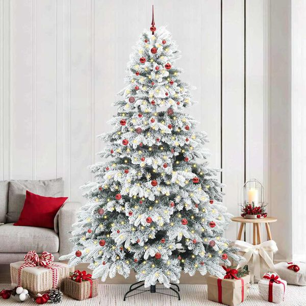vidaXL Albero di Natale artificiale con 300 LED Bianco 240 cm PE e PVC