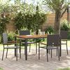vidaXL Set da Pranzo per Giardino 5 pcs Nero polyrattan