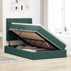 vidaXL Letto con contenitore e LED Verde Scuro 120 x 200 cm Velluto