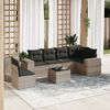 vidaXL Set Divani da Giardino 7pz con Cuscini Grigio Chiaro Polyrattan