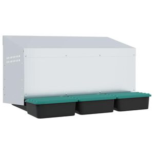 vidaXL Nido per Galline a 3 Scomparti da Parete in Acciaio Zincato