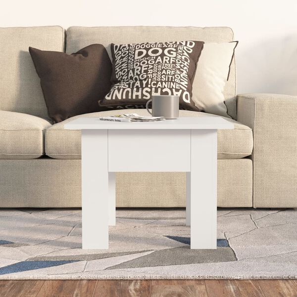 vidaXL Tavolino da Salotto Bianco 55x55x42 cm in Legno Multistrato