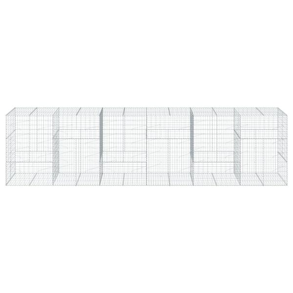 vidaXL Cesto Gabbione con Copertura 600x100x150 cm in Ferro Zincato