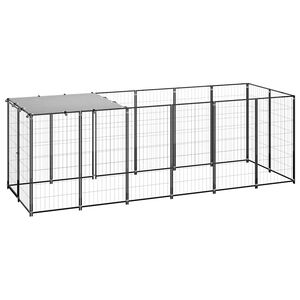 vidaXL Gabbia per Cani Nera 330x110x110 cm in Acciaio
