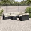 vidaXL Set Divani da Giardino 10pz con Cuscini in Polyrattan Nero