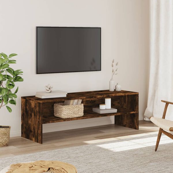 vidaXL Mobile TV Rovere Fumo 120x40x40 cm in Legno Multistrato