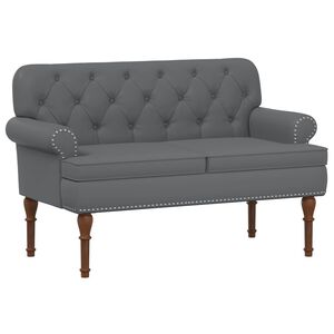 vidaXL Loveseat con bottoni imbottiti Grigio 120 x 65 x 77 cm