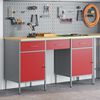 vidaXL Mobile da lavoro con cassetto 3 pcs Rosso 150 x 55 x 85 cm