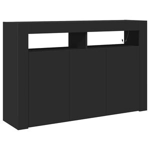 vidaXL Credenza Nero 116 x 30 x 75 cm Legno multistrato