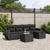 vidaXL Set Divani da Giardino 5 pz con Cuscini in Polyrattan Nero