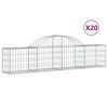 vidaXL Cesti Gabbioni ad Arco 20 pz 200x30x40/60 cm Ferro Zincato