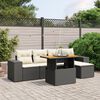 vidaXL Set Divano da Giardino 6 pz con Cuscini Nero in Polyrattan