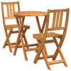 vidaXL Set bistrot 3 pz Olio Naturale Legno di Acacia Massello