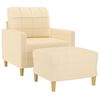 vidaXL Poltrona con Poggiapiedi Crema 60 cm in Tessuto