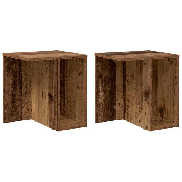 vidaXL Tavolino 2 pcs Legno vecchio 37 x 32 x 40 cm Legno multistrato