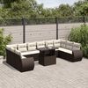 vidaXL Set Divani da Giardino 11 pz con Cuscini Polyrattan Marrone