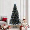 vidaXL Albero di Natale con 300 LED con supporto Nero 210 cm PVC