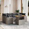 vidaXL Set Divani da Giardino 7 pz con Cuscini Grigio in Polyrattan