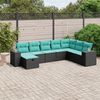 vidaXL Set Divano da Giardino 8 pz con Cuscini Grigio in Polyrattan