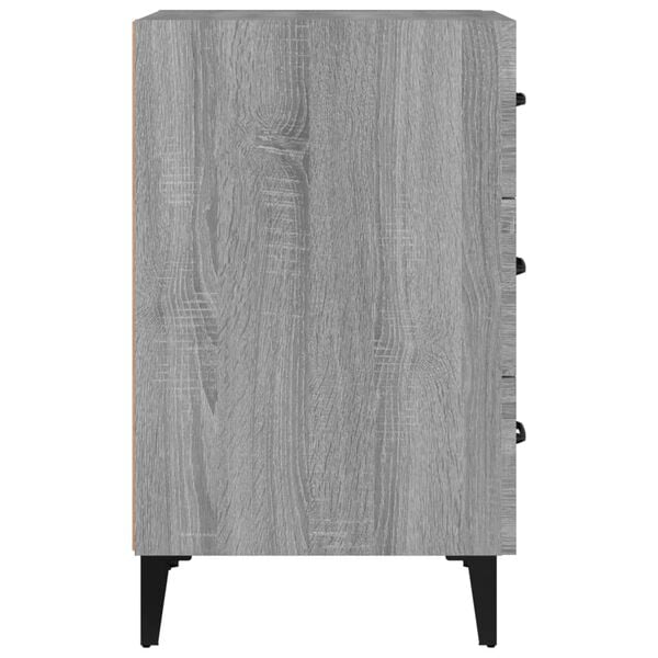 vidaXL Comodino Grigio Sonoma 40x40x66 cm in Legno Multistrato
