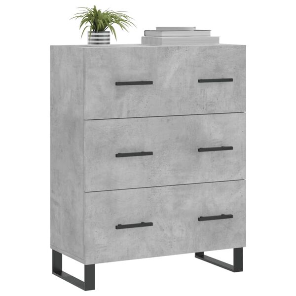 vidaXL Credenza Grigio Cemento 69,5x34x90 cm in Legno Multistrato