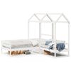 vidaXL Set Dormeuse e Panca con Tetto Bianco 90x200cm Massello Pino