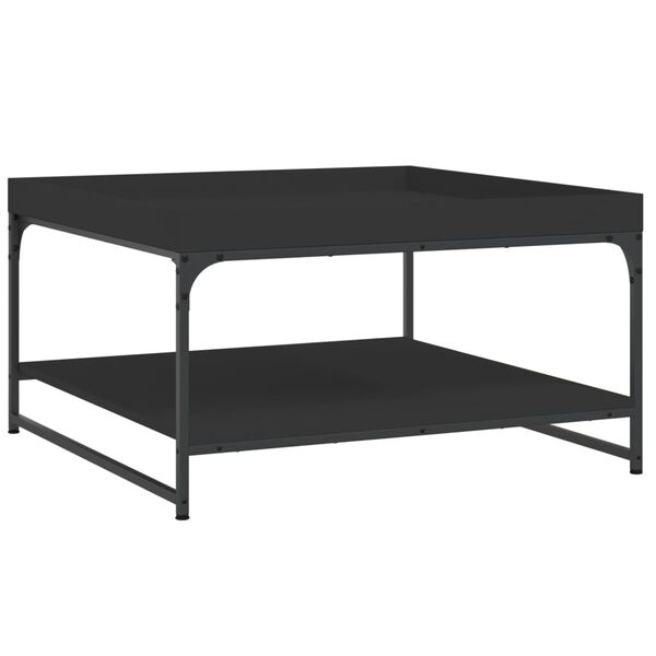 vidaXL Tavolino da Salotto Nero 80x80x45 cm Legno Multistrato e Ferro