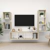 vidaXL Set Porta TV 4 pz Bianco e Rovere Sonoma in Truciolato