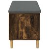 vidaXL Panca per ingresso con cuscino Rovere fum&eacute; 100 x 38 x 46 cm