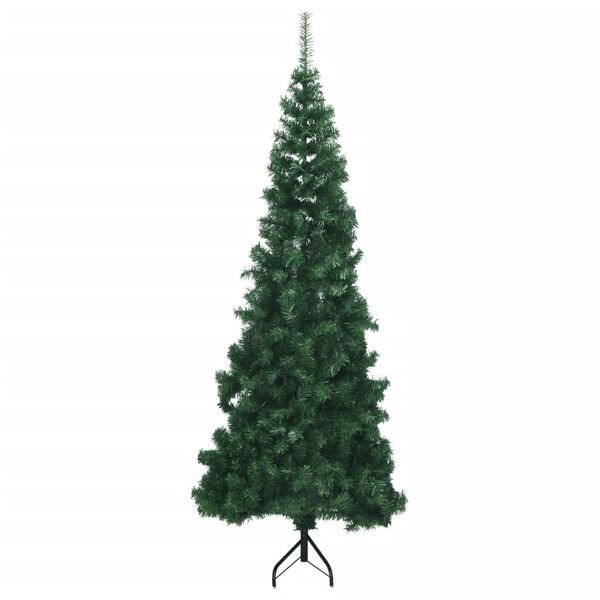 vidaXL Albero di Natale per Angolo con Supporto Verde 240 cm in PVC