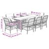 vidaXL Set da Pranzo da Giardino 9 pz con Cuscini in Polyrattan Grigio