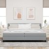 vidaXL Letto a molle con materasso Grigio chiaro 200 x 200 cm Tessuto