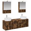 vidaXL Set di Armadi da Bagno 5 pcs Rovere Fumo Legno ingegnerizzato