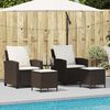 vidaXL Set Divano da Giardino 4 pz con Cuscini Marrone in Polyrattan