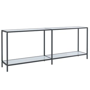 vidaXL Tavolo Consolle Bianco 200x35x75,5 cm in Vetro Temperato