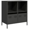 vidaXL Credenza Nera 68x39x73,5 cm in Acciaio Laminato a Freddo
