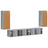 vidaXL Set mobile TV 4 pcs Grigio Sonoma Legno multistrato