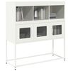 vidaXL Credenza Bianca 100,5x39x107 cm in Acciaio Laminato a Freddo