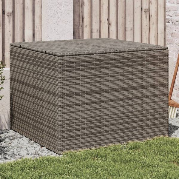 vidaXL Contenitore da Giardino Grigio 291L in Polyrattan