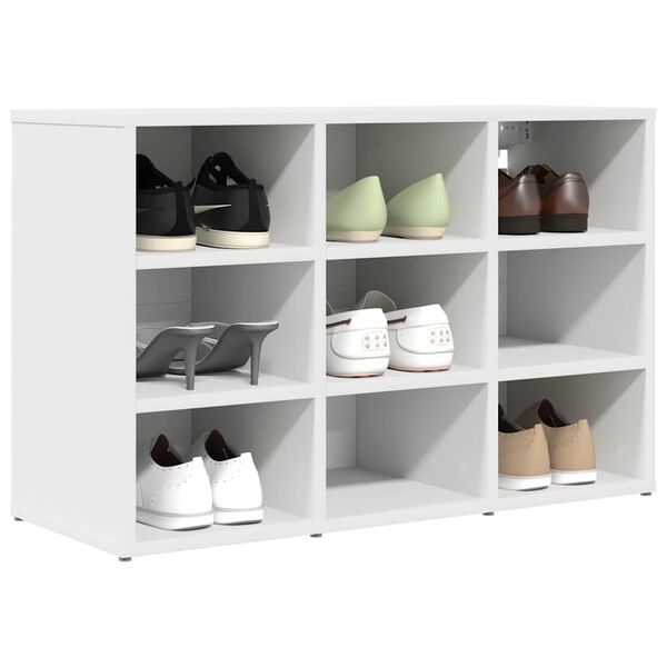 vidaXL Mobile per scarpe Bianco 77,5 x 30 x 51 cm Legno multistrato