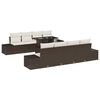 vidaXL Set Divano da Giardino 9 pz Marrone e Crema