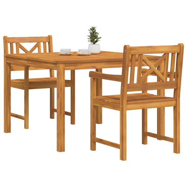 vidaXL Set da Pranzo per Giardino 3 pcs Marrone