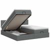 vidaXL Letto ottomano con materasso 2 pz Grigio Scuro Tessuto